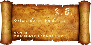 Koloszár Bogáta névjegykártya